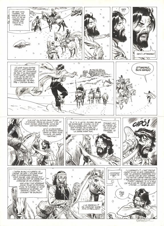 Ralph Meyer - Undertaker, L'Indien blanc, Planche originale 