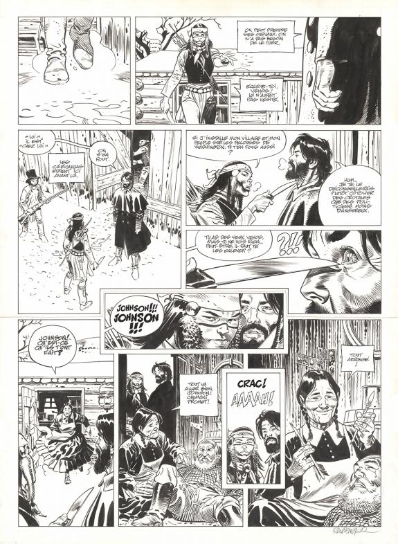 Ralph Meyer - Undertaker, L'Indien blanc, Planche originale 