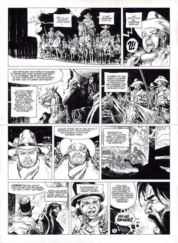 Ralph Meyer - Undertaker, L'Indien blanc, Planche originale 