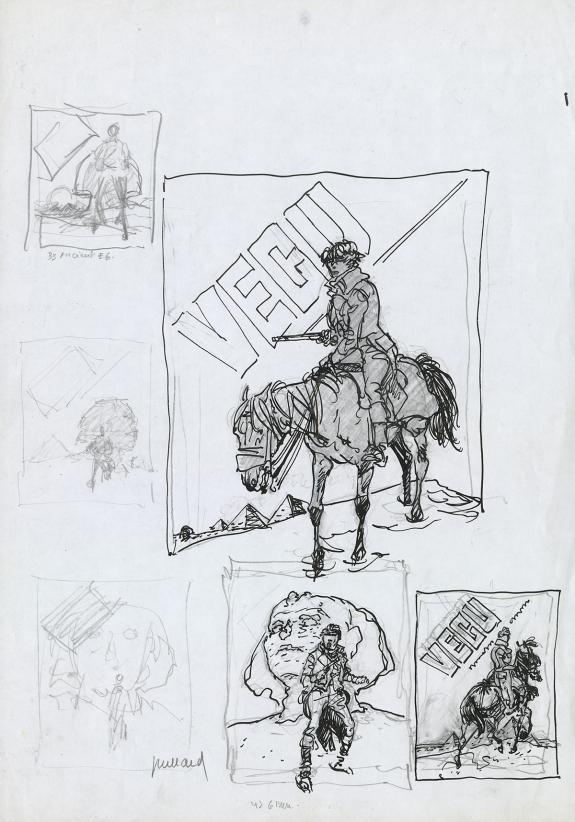 Andr&eacute; Juillard - Arno, Illustration originale, recherche de 