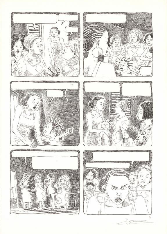 Clément Oubrerie - Aya de Yopougon, Volume 5, Planche origin