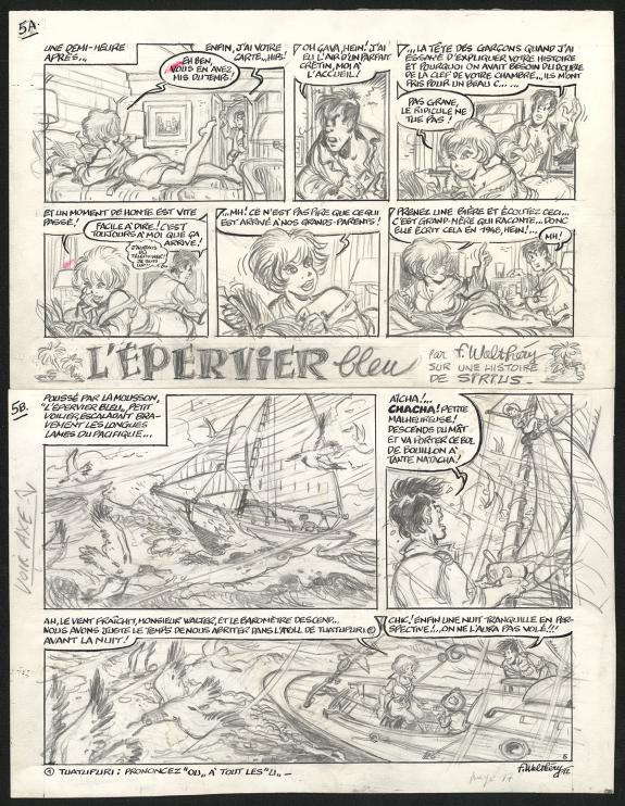 François Walthéry - Natacha, Planche originale n°5 issue de 