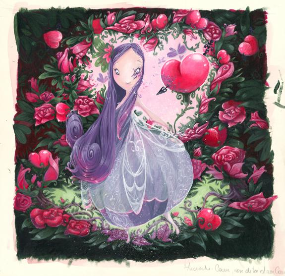 Line Paquet - "Accroche-coeur, rose de toi est mon coeur". I