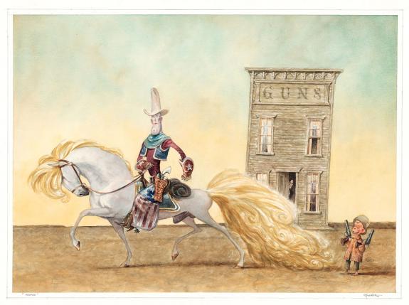 Carter Goodrich - WESTERN!, America, illustration originale 