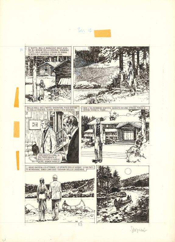 Paolo Serpieri - Planche originale n°12, trace de correcteur