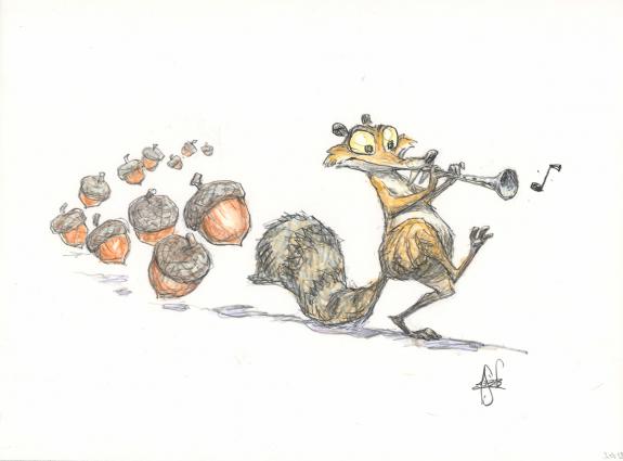 Peter de Sève - Scrat, illustration originale pour l'âge de 