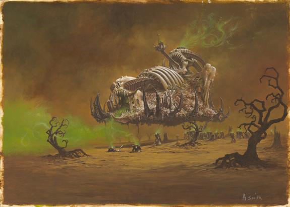 Adrian Smith - Funeral barge, illustration originale