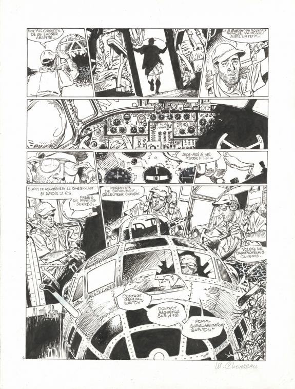 Michel CHEVEREAU - La Pin-Up du B24, Nose art, Planche origi