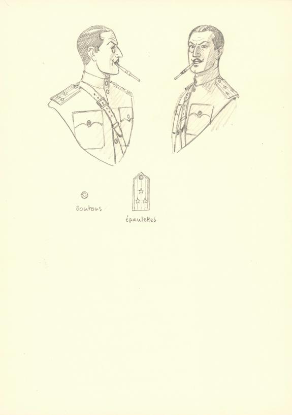 Andr&eacute; Juillard - Blake et Mortimer, Crayonn&eacute; original, &eacute;tude