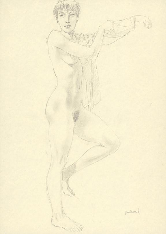 Andr&eacute; Juillard - Le Cahier bleu, crayonn&eacute; original