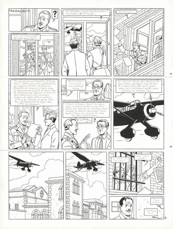 Andr&eacute; Juillard - Blake et Mortimer, Sign&eacute; Olrik, Planche ori