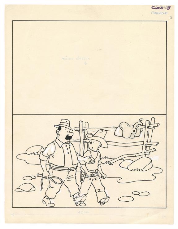 Hergé - Tintin, Illustration originale pour l'album à colori