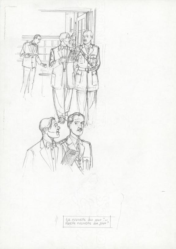 Andr&eacute; Juillard - Blake et Mortimer, Crayonn&eacute; original