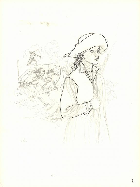 Andr&eacute; Juillard - Plume aux Vents, L'Oiseau-Tonnerre, Crayonn