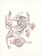 Stan Manoukian - Frankenstein, Illustration originale, carne