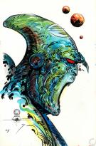 Philippe Druillet - Illustration originale, parue dans M&eacute;tal