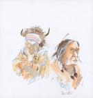 Patrick Prugne - Cheyenne, Illustration originale, &eacute;tude de 