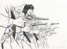 Antonio Sarchione - Sept, Sept pistoleros, Dessin original