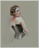 Maly Siri - Pin-up Art, "Ivory Skin and Black Corset Illustr