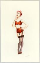 Maly Siri - Pin-up Art, Illustration originale sur papier Ar