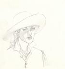 Andr&eacute; Juillard - Plume aux Vents, Crayonn&eacute; original, portrai